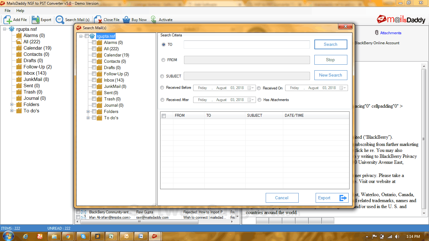 MailsDaddy NSF To PST Converter Small Screenshot 2